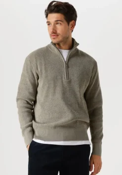 groene selected homme trui slhrodney ls high neck half zip