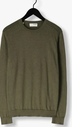 groene selected homme trui slhberg crew neck noos
