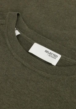 groene selected homme trui slhberg crew neck noos
