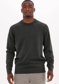 groene selected homme trui slhtown merino coolmax knit crew