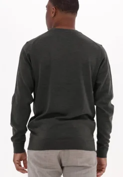 groene selected homme trui slhtown merino coolmax knit crew