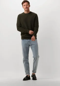 groene selected homme trui slhross ls knit structure crew neck noos