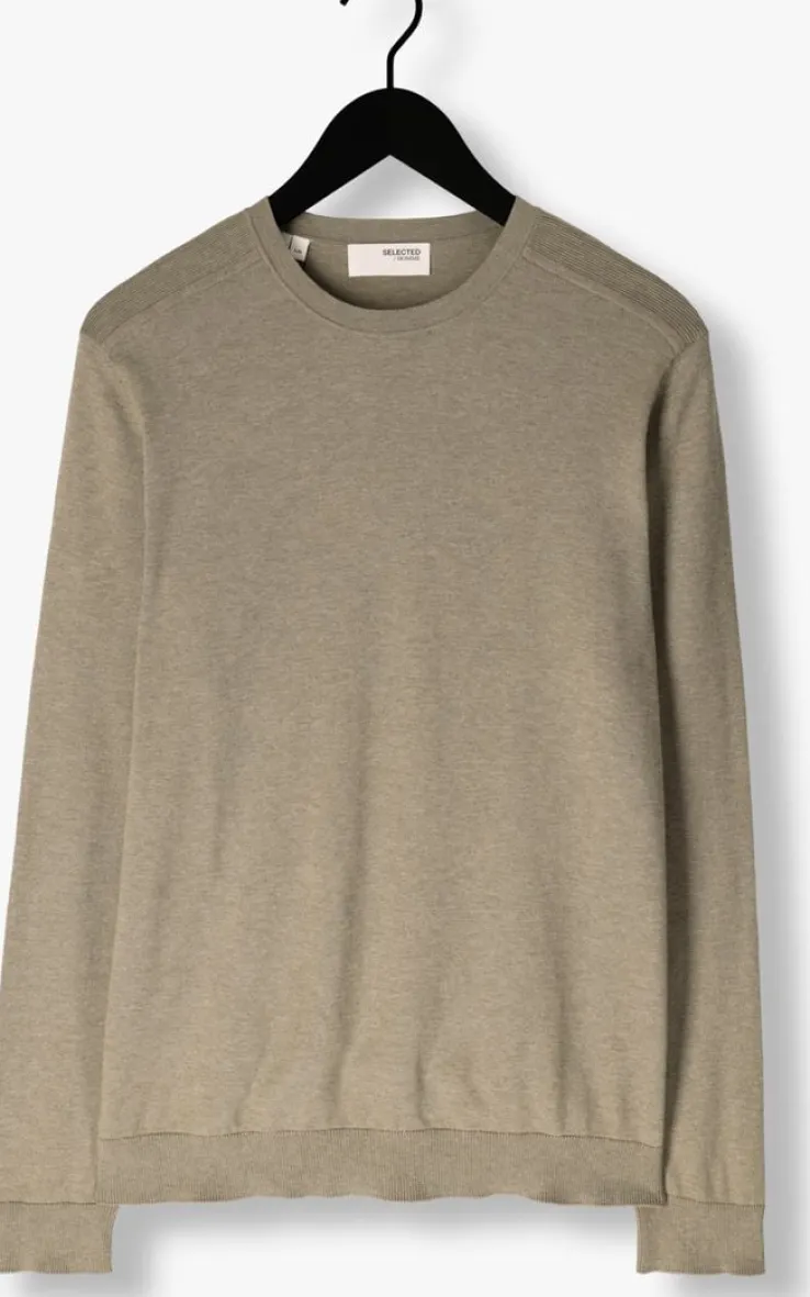 groene selected homme trui slhberg crew neck noos