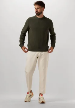 groene selected homme trui slhloop ls knit crew neck