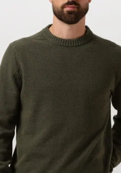groene selected homme trui slhloop ls knit crew neck