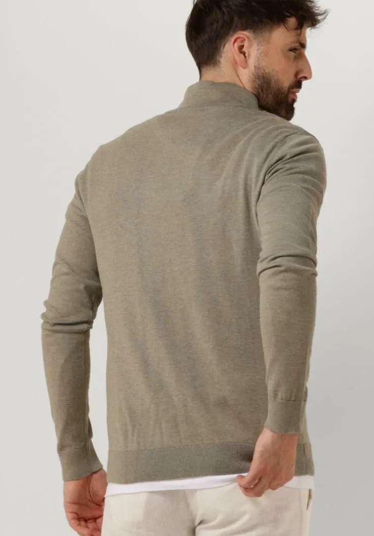 groene selected homme trui slhberg half zip cardigan noos