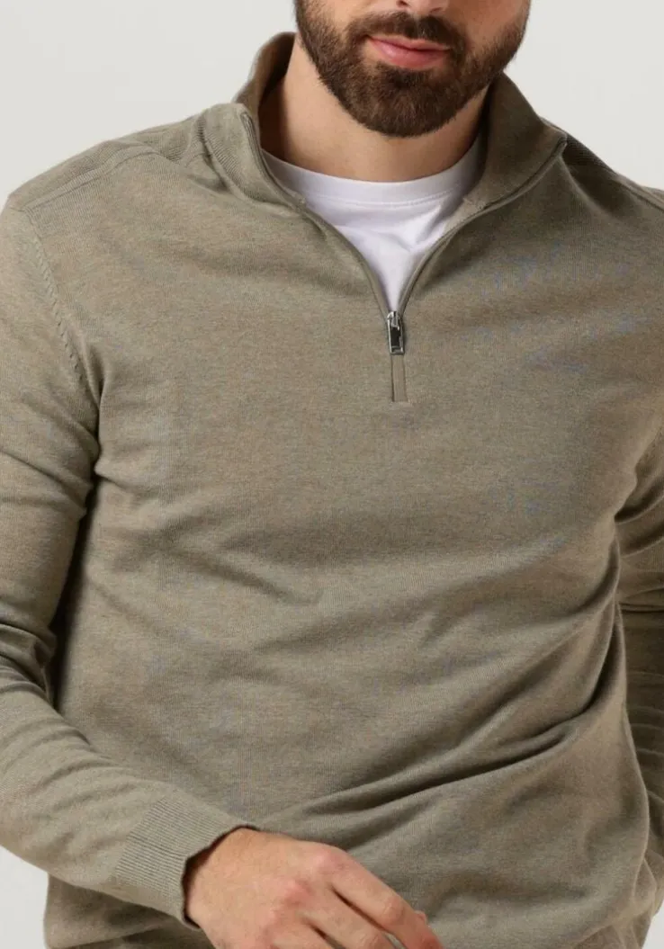 groene selected homme trui slhberg half zip cardigan noos