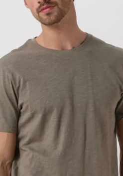 groene selected homme t-shirt slhaspen slub ss o-neck tee noos