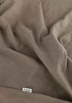 groene selected homme t-shirt slhaspen slub ss o-neck tee noos