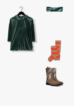 groene sproet & sprout mini jurk dress velvet