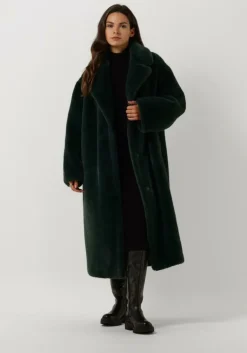 groene stand studio faux fur jas maria coat soft