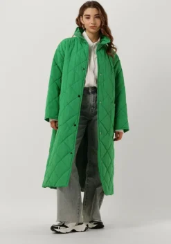 groene stand studio gewatteerde jas sage coat