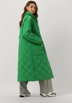 groene stand studio gewatteerde jas sage coat