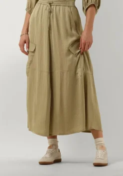 groene summum midirok skirt silky touch