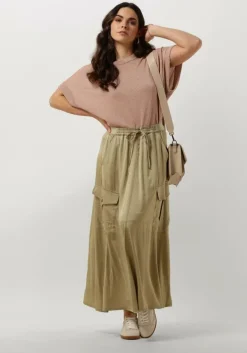 groene summum midirok skirt silky touch