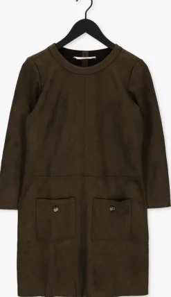 groene summum mini jurk dress bonded suedine