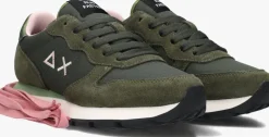groene sun68 lage sneakers ally solid nylon