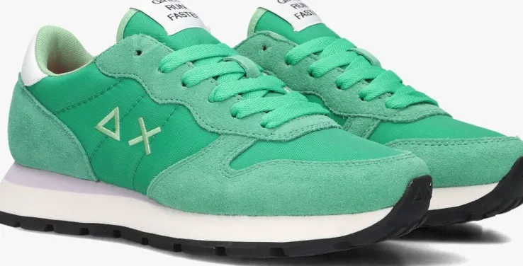 groene sun68 lage sneakers ally solid nylon