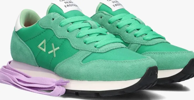 groene sun68 lage sneakers ally solid nylon