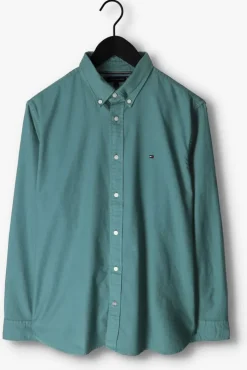 groene tommy hilfiger casual overhemd pigment garment dye rf shirt
