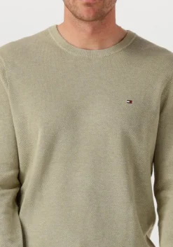 groene tommy hilfiger trui essential structure crew neck