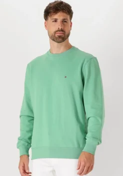 groene tommy hilfiger trui essential terry crewneck