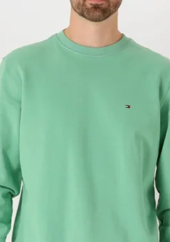 groene tommy hilfiger trui essential terry crewneck