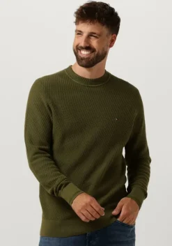 groene tommy hilfiger trui rectangular structure crew nk