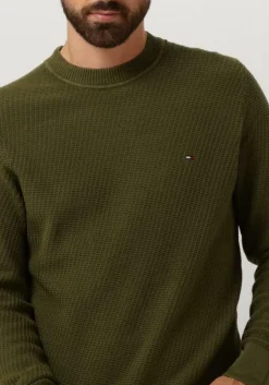groene tommy hilfiger trui rectangular structure crew nk