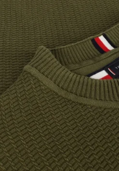 groene tommy hilfiger trui rectangular structure crew nk