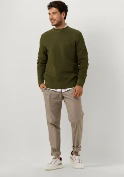 groene tommy hilfiger trui rectangular structure crew nk