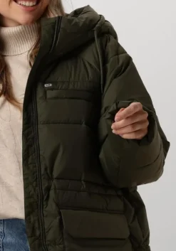 groene tommy jeans gewatteerde jas tjw midi vail puffer