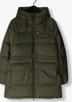 groene tommy jeans gewatteerde jas tjw midi vail puffer