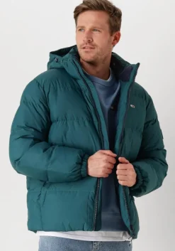 groene tommy jeans gewatteerde jas tjm essential down