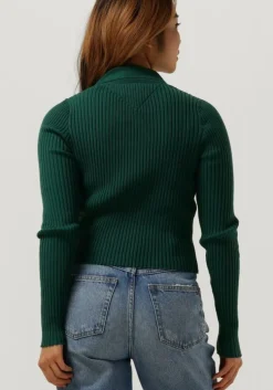 groene tommy jeans trui sweaters half zipp