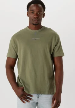 groene tommy jeans t-shirt tjm rlx linear logo tee