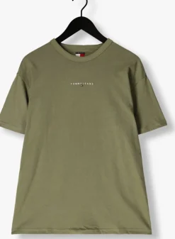 groene tommy jeans t-shirt tjm rlx linear logo tee