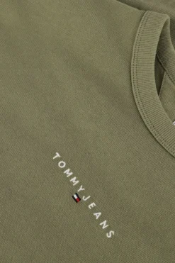 groene tommy jeans t-shirt tjm rlx linear logo tee