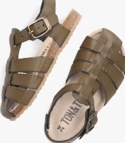 groene ton & ton platte sandalen bjorn