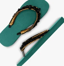 groene uzurii teenslippers macrame lizzy