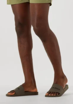 groene woolrich badslippers slide sandal