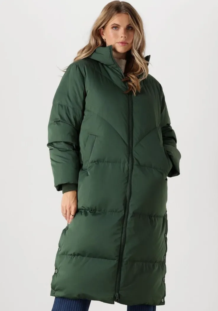 groene y.a.s. gewatteerde jas yasirma ls long down coat