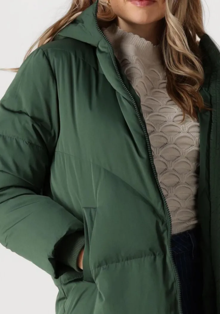 groene y.a.s. gewatteerde jas yasirma ls long down coat
