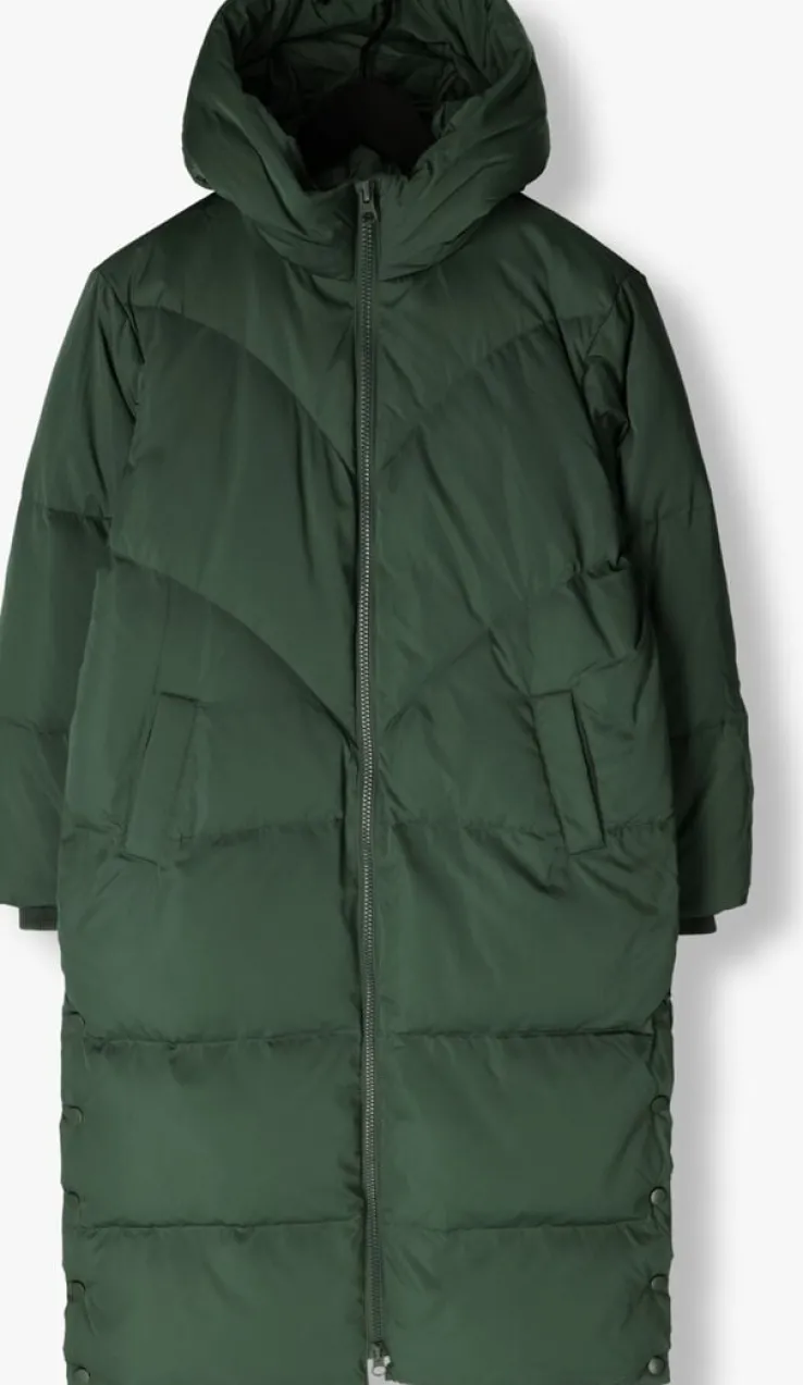 groene y.a.s. gewatteerde jas yasirma ls long down coat