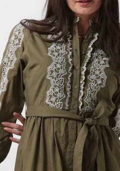 groene y.a.s. mini jurk yasmuris ls shirt dress s.