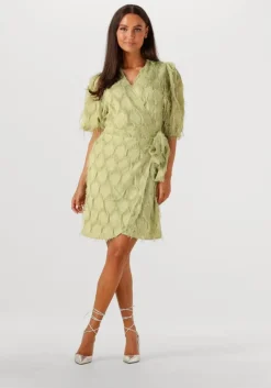 khaki aaiko mini jurk florica fringe pes 482