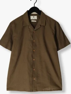 khaki anerkjendt overhemden akleo sss cot/linen shirt