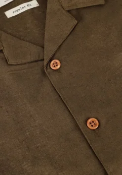khaki anerkjendt overhemden akleo sss cot/linen shirt