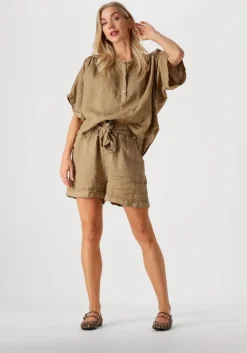 khaki by-bar blouses axel linnen blouse