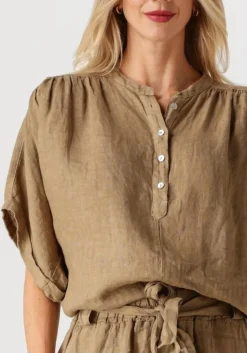 khaki by-bar blouses axel linnen blouse